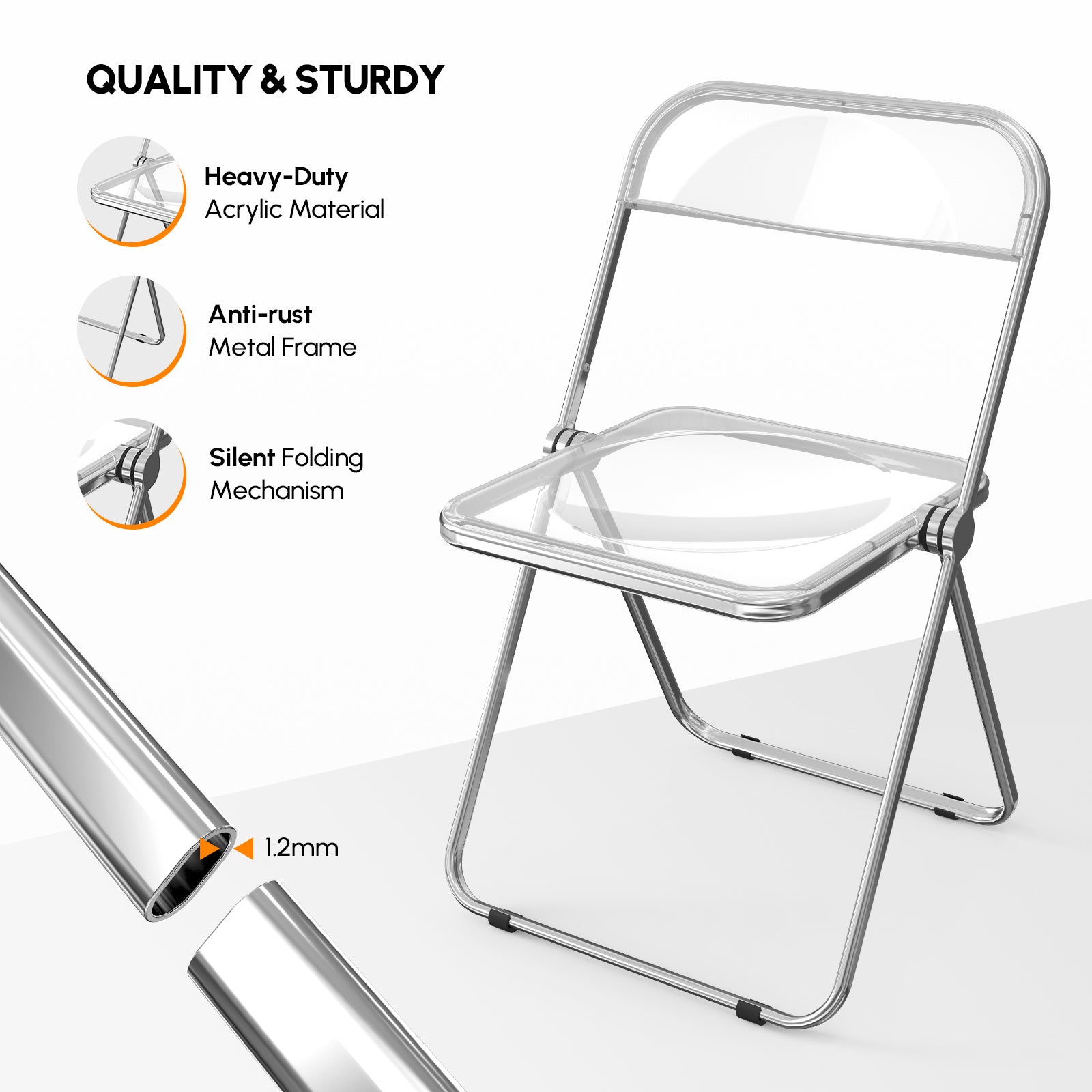 2pcs Foldable Patio Plastic Folding Chairs